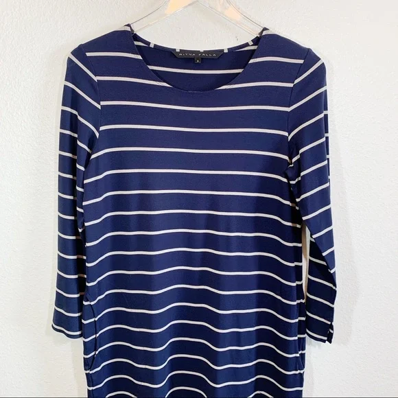 Ritva Falla navy striped tunic with pockets - Picture 2 of 5